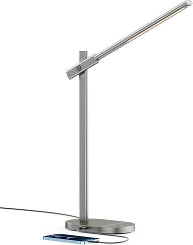مصباح مكتبي حديث من ProtoArc، ​​مصباح مكتب LED قابل للتعتيم من سبائك الألومنيوم المعدنية مع منفذ شحن USB، مصباح طاولة للعناية بالعين، تحكم باللمس، 5 أوضاع ألوان، 6 مستويات سطوع، مؤقت لغرفة نوم المكتب المنزلي in Saudi Arabia