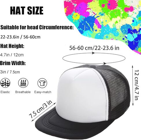 7 حزمة Snapback قبعة فارغة التسامي شقة بيل قبعة سائق الشاحنة الهيب هوب شبكة الظهر قبعة بيسبول للرجال النساء in Kuwait