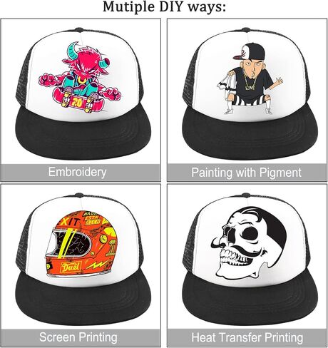 7 حزمة Snapback قبعة فارغة التسامي شقة بيل قبعة سائق الشاحنة الهيب هوب شبكة الظهر قبعة بيسبول للرجال النساء in Kuwait