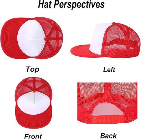 7 Pack Snapback Hat Blank Sublimation Flat Bill Trucker Hat Hip-Hop Mesh Back Baseball Cap for Men Women in Saudi Arabia