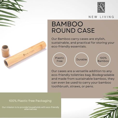 Bamboo Toothbrush Holder | Bamboo Carry Case | Biodegrade Eco Product | 21cm Natural Product in Saudi Arabia