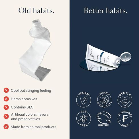 Better & Better Purity Toothpaste | Fluoride Free, SLS Free Toothpaste for Sensitive Brushers | 1 CT Mini Tube | Fresh Breath with Organic Mints | Natural, Vegan, Whitening Toothpaste to Remove Plaque in Saudi Arabia