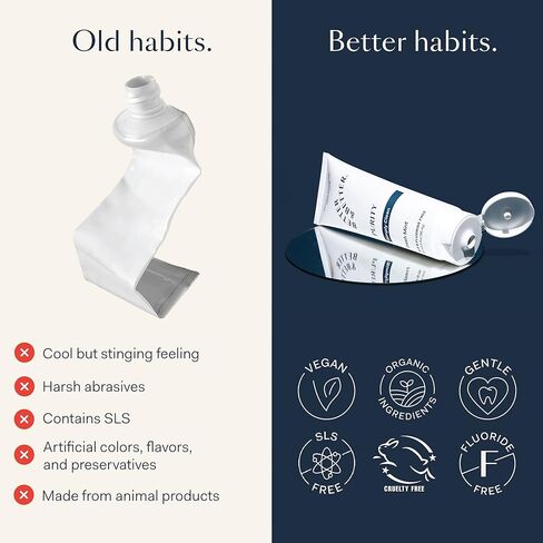 Better & Better Purity Toothpaste | Fluoride Free, SLS Free Toothpaste for Sensitive Brushers | 1 CT Mini Tube | Fresh Breath with Organic Mints | Natural, Vegan, Whitening Toothpaste to Remove Plaque in Kuwait