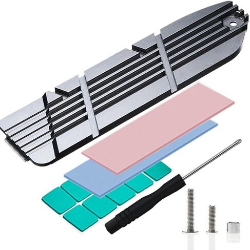 JOYJOM PS5 SSD Heatsink: غطاء PS5 Heatsink SSD مع مبدد حراري بسمك 1 سم من الألومنيوم، 2280 NVME منصات حرارية، براغي PS5 SSD ومجموعة ملحقات تبريد مفك البراغي لـ PS5 SSD in Kuwait