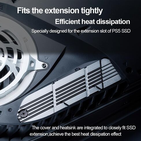 JOYJOM PS5 SSD Heatsink: غطاء PS5 Heatsink SSD مع مبدد حراري بسمك 1 سم من الألومنيوم، 2280 NVME منصات حرارية، براغي PS5 SSD ومجموعة ملحقات تبريد مفك البراغي لـ PS5 SSD in Kuwait