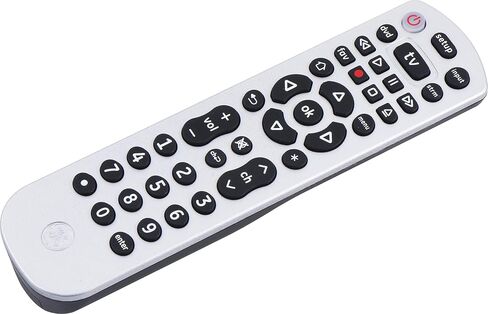 GE Universal Remote Control for Samsung, Vizio, LG, Sony, Sharp, Roku, Apple TV, RCA, Panasonic, Smart TVs, Streaming Players, Blu-ray, DVD, 3-Device, Black, 34456 in Saudi Arabia