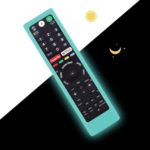CHUNGHOP Protective Silicone Remote Case for Sony RMT-TX102U RMF-TX200U RMT-TX200U RMF-TX300U Smart Android TV Voice Remote Controller Washable Anti-Lost Remote Cover with Loop (Glow in Dark Blue) in Kuwait