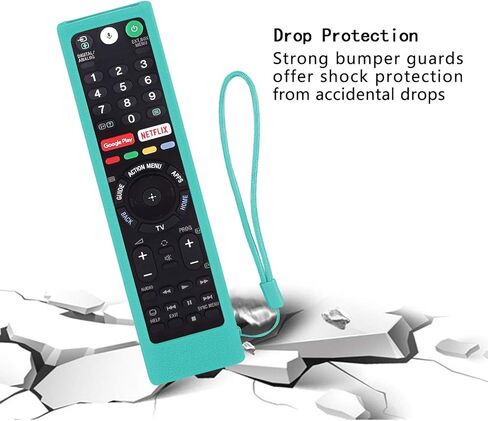 CHUNGHOP Protective Silicone Remote Case for Sony RMT-TX102U RMF-TX200U RMT-TX200U RMF-TX300U Smart Android TV Voice Remote Controller Washable Anti-Lost Remote Cover with Loop (Glow in Dark Blue) in Kuwait