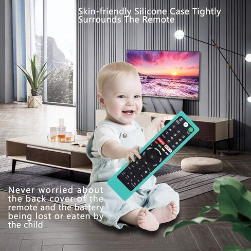 CHUNGHOP Protective Silicone Remote Case for Sony RMT-TX102U RMF-TX200U RMT-TX200U RMF-TX300U Smart Android TV Voice Remote Controller Washable Anti-Lost Remote Cover with Loop (Glow in Dark Blue) in Kuwait