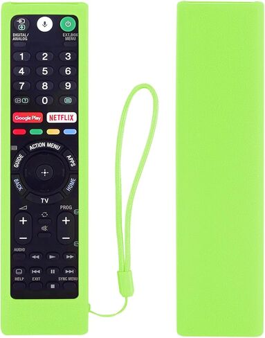 CHUNGHOP Protective Silicone Remote Case for Sony RMT-TX102U RMF-TX200U RMT-TX200U RMF-TX300U Smart Android TV Voice Remote Controller Washable Anti-Lost Remote Cover with Loop (Glow in Dark Blue) in Kuwait