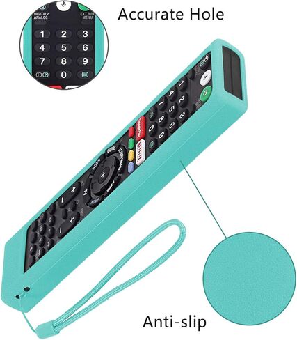 CHUNGHOP Protective Silicone Remote Case for Sony RMT-TX102U RMF-TX200U RMT-TX200U RMF-TX300U Smart Android TV Voice Remote Controller Washable Anti-Lost Remote Cover with Loop (Glow in Dark Blue) in Kuwait