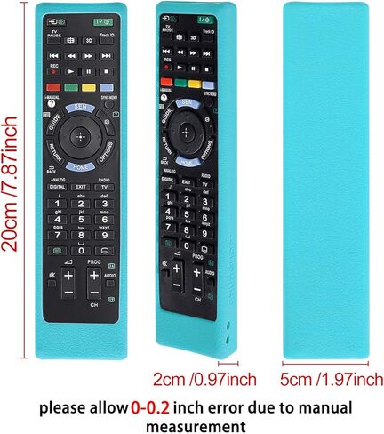 CHUNGHOP Protective Silicone Remote Case for Sony RMT-TX102U RMF-TX200U RMT-TX200U RMF-TX300U Smart Android TV Voice Remote Controller Washable Anti-Lost Remote Cover with Loop (Glow in Dark Blue) in Kuwait