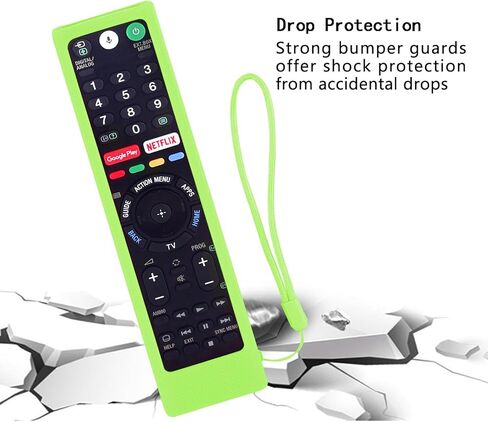 CHUNGHOP Protective Silicone Remote Case for Sony RMT-TX102U RMF-TX200U RMT-TX200U RMF-TX300U Smart Android TV Voice Remote Controller Washable Anti-Lost Remote Cover with Loop (Glow in Dark Blue) in Kuwait