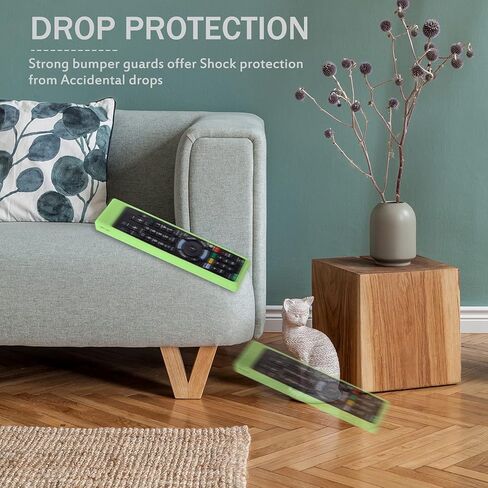 CHUNGHOP Protective Silicone Remote Case for Sony RMT-TX102U RMF-TX200U RMT-TX200U RMF-TX300U Smart Android TV Voice Remote Controller Washable Anti-Lost Remote Cover with Loop (Glow in Dark Blue) in Kuwait