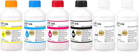 DTF Ink 1000ml Combo Pack Compatible for printheads Installed DTF Printers L1800 R1390 ET-4800 8550 XP15000 I3200 4720 XP600 TX800 ET2800,(2*White+ 1set Black Cyan Magenta Yellow) in Kuwait