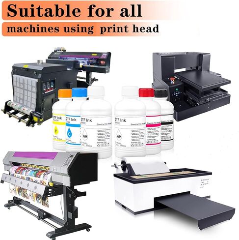 DTF Ink 1000ml Combo Pack Compatible for printheads Installed DTF Printers L1800 R1390 ET-4800 8550 XP15000 I3200 4720 XP600 TX800 ET2800,(2*White+ 1set Black Cyan Magenta Yellow) in Kuwait