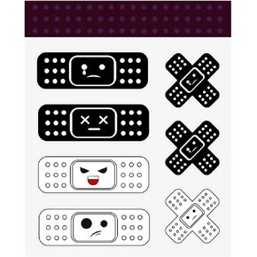Car Bandage Decal, Funny Cute Auto Cartoon Bandage Stickers with 2 Shapes, Waterproof Decorative Band-Aid Sticker Universal for Most Vehicles, Car Accessories for Decor (Black)