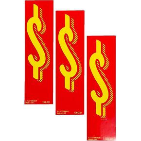 EZ Line Vinyl Decals for Cars Red and Yellow Large Number Stickers Windshield Numbers Dealer Supplies EZ136 (Dollar Sign $)