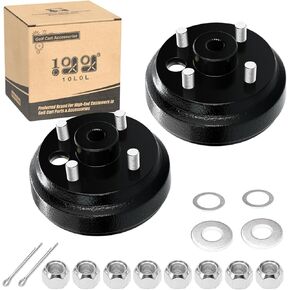 10L0L Golf Cart Brake Drum Hub Assembly 2 Pack for 1982-up EZGO TXT PDS (Electric),1982-1993 2-Cycle Gas Vehicles,Replacement OEM# 19186G1P 19186G1