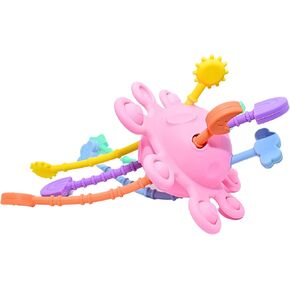 Food Grade Silicone Montessori Pull String Activity Toy - Montessori UFO Toys for Babbies & Kids 1, 2, 3 Years - Fine Motor Sensory Toy for Toddlers - Travel Gift Toys for Babies 12M+