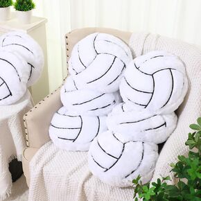 Gerrii 8 Pcs Sports Pillows Volleyball Plush Pillow Volleyball Pillow Sport Theme Fluffy Stuffed Throw Pillow Volleyball Room Decor Gift for Girl Boy Bedroom Decoration Supplies
