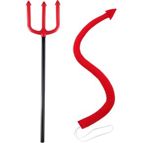 Sumind 2 Pieces Halloween Devil Costume Accessories Devil Tail Devil Cosplay Costume Accessories for Halloween Cosplay Party
