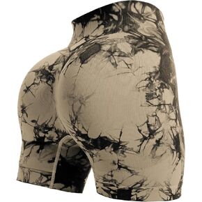 3.6" Tie Dye Workout Shorts for Women Scrunch Butt Lifting Seamless Gym Yoga Biker Shorts