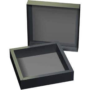 Generic 3 عبوات من علب الهدايا الفاخرة من الكرتون الأسود - الغطاء والأسفل - السعة الداخلية 7.5 بوصة × 7.5 بوصة × 2 بوصة - مطوية مسبقًا وجاهزة للالتصاق لتجميع سريع للغاية خلال 10 ثوانٍ - KantorBox، Negro in Kuwait