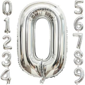 Large Silver 22 Number Balloons, 40 Inch Jumbo Number 22 Balloon, Silver Foil Mylar Balloons for Girl Sweet 22th Birthday Party, Anniversary Decorations