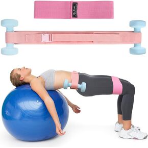 Hip Thrust Belt & Resistance Band, Hip Thrust Belt for Weights, Dumbbells, Kettlebells, Plates, Exercise Hip Thrust Belt Protects Your Hips with Anti-slip Pad for the Gym, Home and Workouts