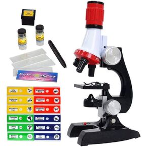 Science Kits for Kids Beginner Microscope with LED 100X 400X and 1200X-Include Sample Prepared Slides (1)