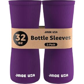 Jmoe USA كم 32oz لزجاجة مياه Cirkul | يناسب الزجاجات البلاستيكية والفولاذ المقاوم للصدأ | مادة النيوبرين الماصة للعرق | تصميم جاهز | عبوة من قطعتين | غطاء معزول (أزرق)