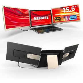 Laptop Screen Extender Portable, 15.6" Triple Monitor for Laptop with IPS FHD 1080P Display, detachable screen extender Compatible with Mac, Wins, Dex, Chrome