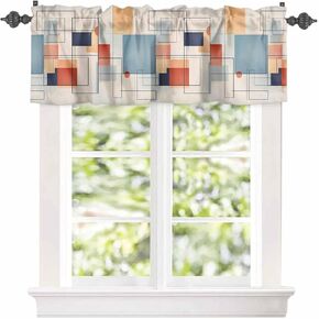 Bunny Tail Window Valance,Easter Egg Valances for Kitchen Windows,Spring Daisy Butterfly Rod Pocket Valance Curtain,Farm Teal Retro Wood Grain Short Curtains Window Treatment for Bedroom 42x12in in Kuwait