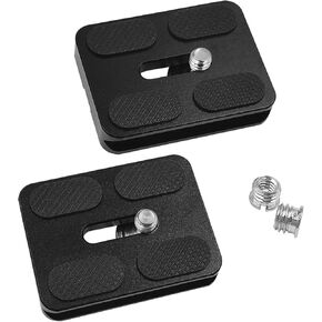 2 Pack 50mm Camera Quick Release Plate with 1/4 "-20 Camera Screw, Tripod Mount Plate Fits Arca Swiss Standard Type Clamp for Camera Tripod Ball Head Ballhead (PU50)