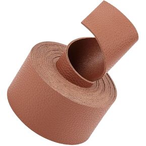 GORGECRAFT Double Sided Leather Strap 79" Long Flat Leather Belt 1.5" Wide Brown Leather Strip Roll Glossy Textured Leather Supplies for Pet Collars Traction Ropes Belts Keychains DIY Craft