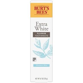 Burts Bees Extra White Mountain Mint Fluoride Toothpaste 4.7 Ounce (Pack of 2)