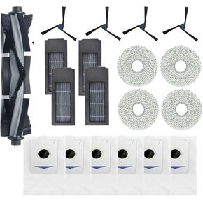 19PCS Accessories Replacement for ECOVACS DEEBOT X2 Omni / X2 / X2 Pro / DEX86 Robot Vacuum, 1 Main Rubber Brush,4 Side Brush,4 Hepa Filters,4 Mop Cloths，6 Dust Bags in Kuwait