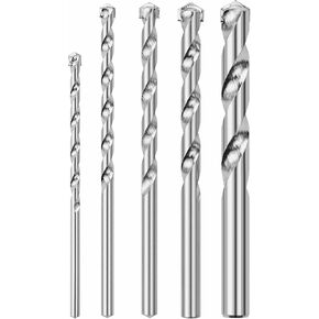 BOSCH BM5005 5-Piece Fast Spiral Rotary Masonry Carbide Tip Bits Assorted Set for Rotary Drilling Applications in Block, Brick, Masonry