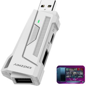 PC Game Keyboard and Mouse Adapter Converter for Laptop/Desktop, App Customization with Keyboard Mapping, Anti Recoil, Aim Assist, Support Wired & 2.4G Wireless Keyboard and Mouse, Apex, COD