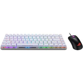 لوحة مفاتيح ألعاب مدمجة ASUS ROG Falchion Ace M602 بنسبة 65% -90MP0346-BKUA11، حزمة مع ماوس P509 ROG Keris، ومفاتيح ميكانيكية NXRD، ومصابيح RGB LED لكل مفتاح، وتجربة كتابة أفضل، لون أبيض