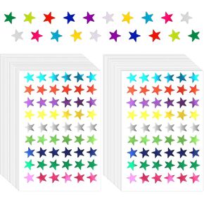 1620 pcs Small Foil Star Stickers for Kids Reward, Shiny Gold Incentive Self Adhesive Little Colored Star Award Metallic Sticky for Students Chart for Children Homework Teacher Classroom School Office