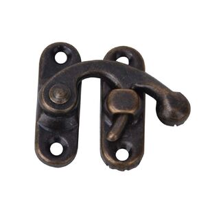 30Pcs Small Box Latch Hasps, Jewelry Box Antique Right Latch Hook with 120pcs Screws for Decorative Cabinet Small Wooden Box Project(Bronze Right Latch Hook Hasp)