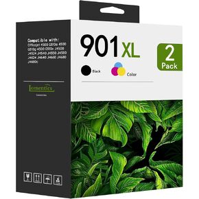 901 Ink Cartridges Black/Color Combo Pack -LOMENTI Compatible 901XL 901 Ink Cartridges Replacement for HP Officejet 4500 G510a 4500 G510n J4500 J4524 J4624 J4640 J4680 J4680c (2-Pack)