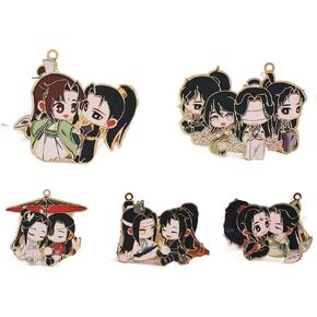 2Pcs Mo Dao Zu Shi Anime Bookmark Grandmaster of Demonic Cultivation Wei Wuxian Metal Hollowing Bookmark Vintage Tassel Pendant Pagination Mark Book Covers and Book Accessories