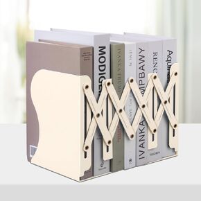 Honagu Adjustable Bookends, Metal, Steel, Beige, 19 inches, 1 piece