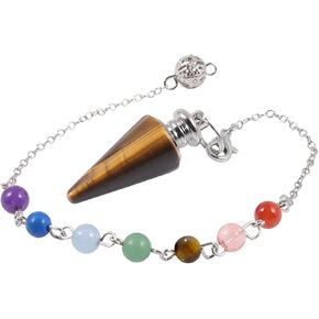 7 Chakra Point Pendulum Healing Reiki Stone Gemstone Divination Meditation Chakra Balancing