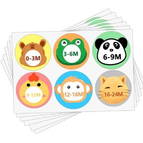 Baby Size Labels, 1 Inch 0 to 24 Month Self Adhesive Stickers for Retail Store Clothing Apparel - 600 Pcs Per Pack