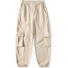 Girls Cargo Pants Fashion Pink Elastic Ankle Cute Baggy with Pockets Joggers Size 10-12