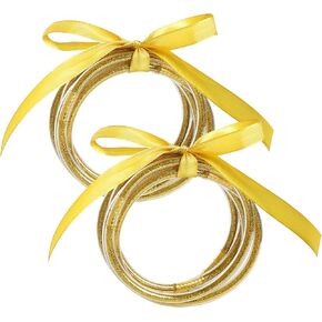 10Pcs Glitter Jelly Bangles Bracelets for Women Soft Silicone Glitter Filled Bracelets Sparkling Fashion Bangles for Women Girls Ladies